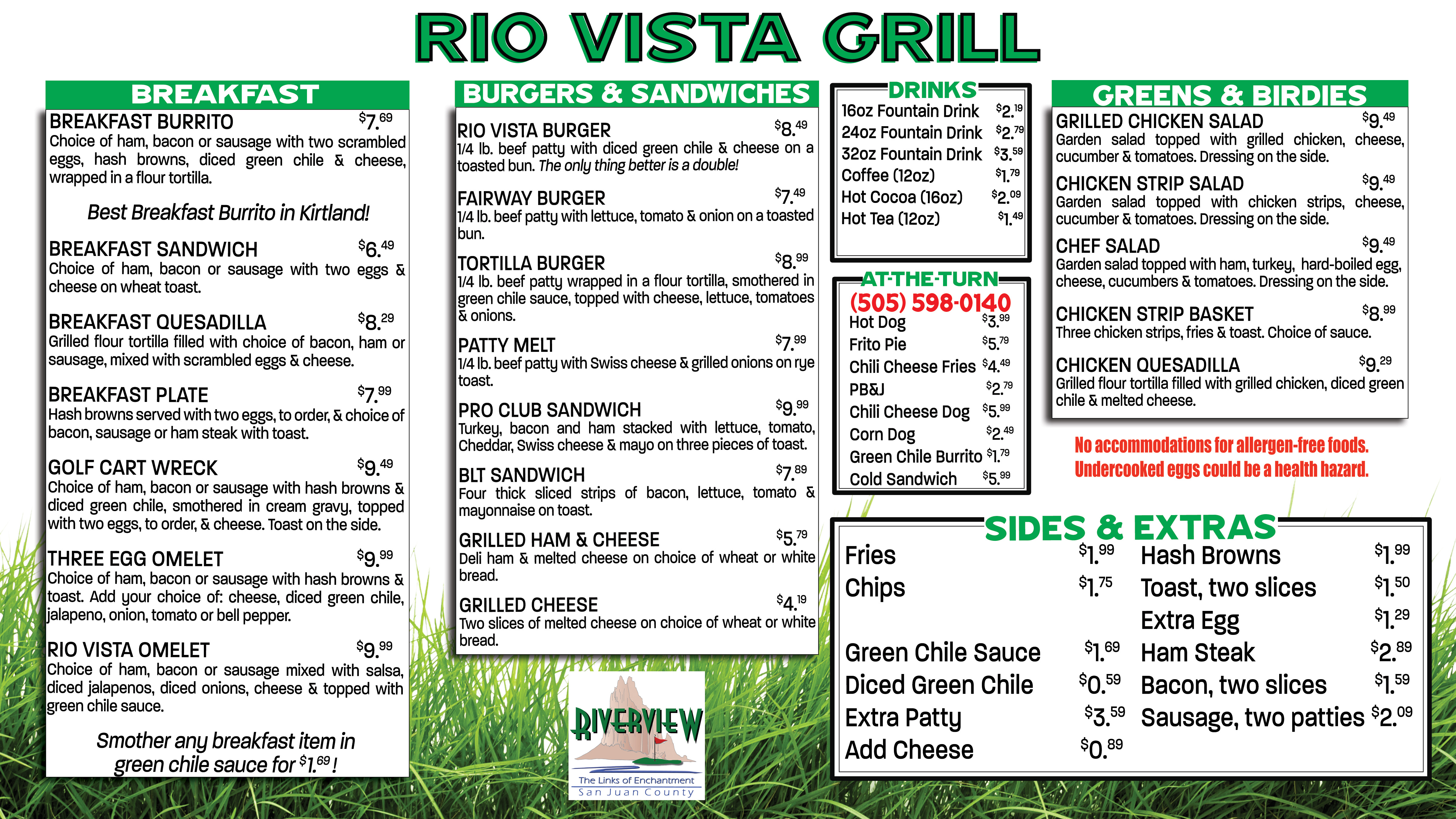 Rio Vista Grill Menu 